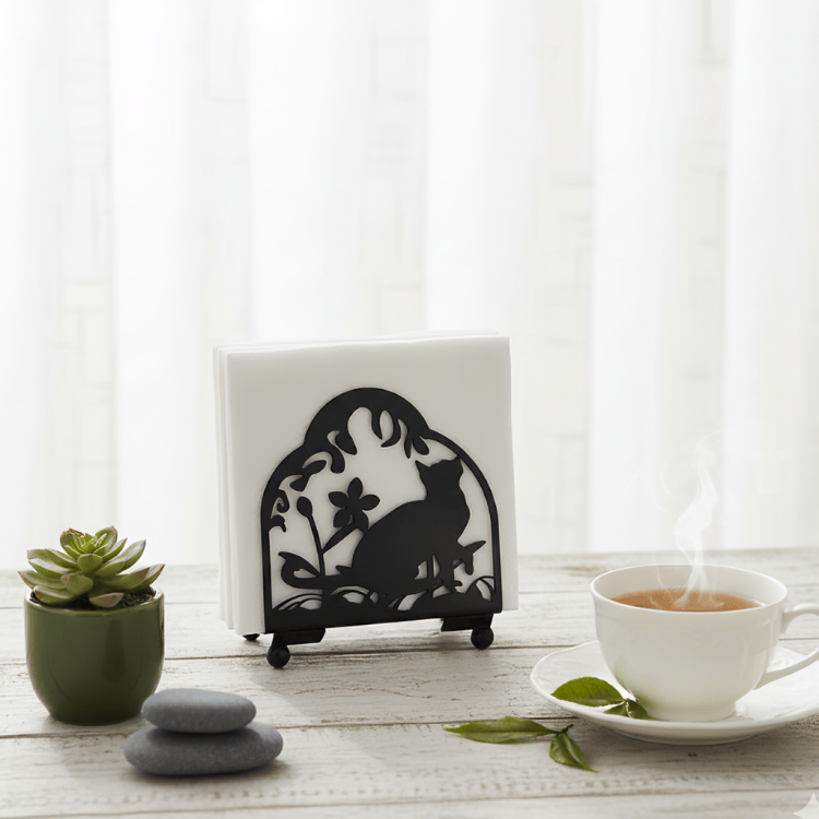 Cat-Shaped Metal Napkin Holder | Dining Table Décor